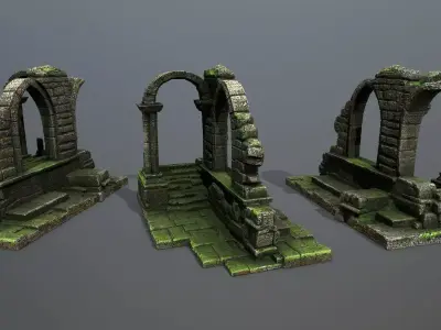 Ruin Gate Low-poly 3D model