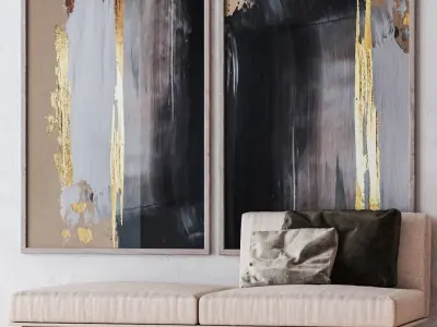 Set of large wall paintings  550 3D model