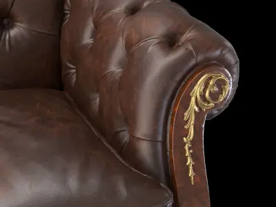Leather sofa 3D model