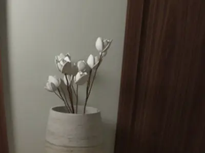 Flowers and vase  Free low-poly 3D model