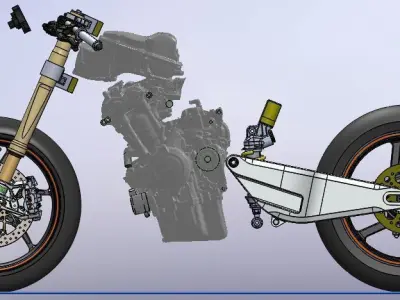 Triumph 675 engine from scan  3D print model