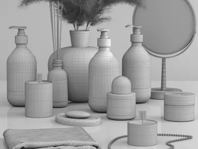 Bathroom accessories set 02 3D model
