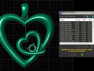 Women fashion Heart Pendant 3d Printable Model 3D print model