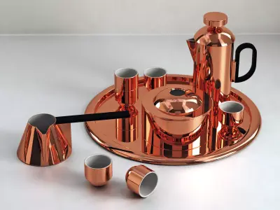 Brew Collection copper tea set 3D model