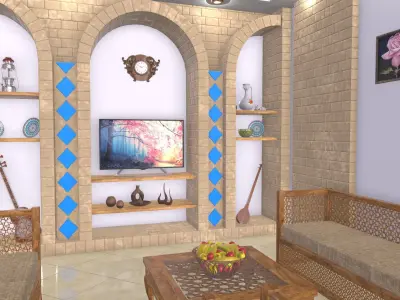 Traditional interior decoration 3D model