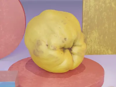 Quince fruit 02 high-poly 3D model