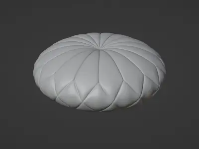 Round decorative yellow pillow 3D model