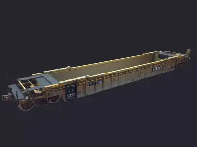 Flat Car Low-poly 3D model