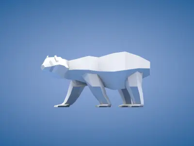 Low Poly Bear origami polar Low-poly 3D model