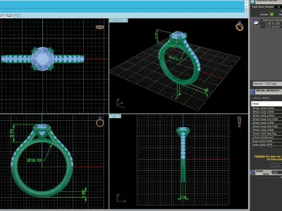 Solitaire Diamond Wedding Ring R1 3D print model