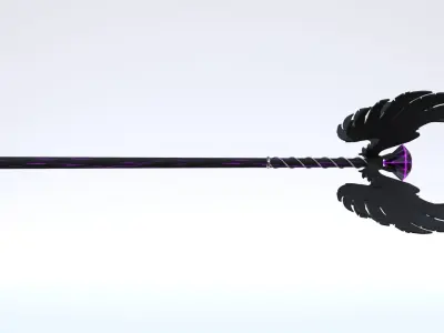 Dark Staff Low-poly 3D model