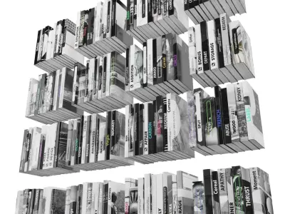 Books 150 pieces 2-8-4 Low-poly 3D model