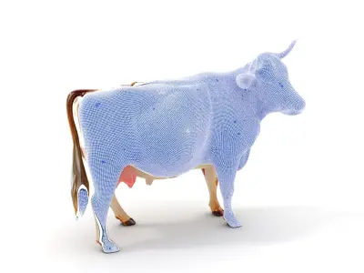 Realistic Farm Cow D Model Pack Low-poly 3D model