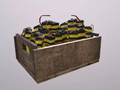 Explosive Pyrotchenic Box  Low-poly 3D model