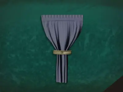 Deco CurtainsLong T03 - Single Fabric Sunblind Free 3D model