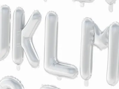 Balloon Alphabet Silver 3D model