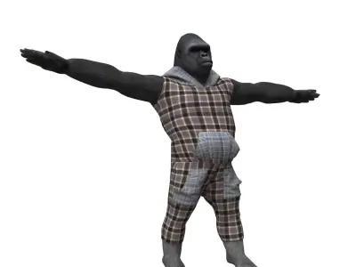 gorila with clothing  3D model