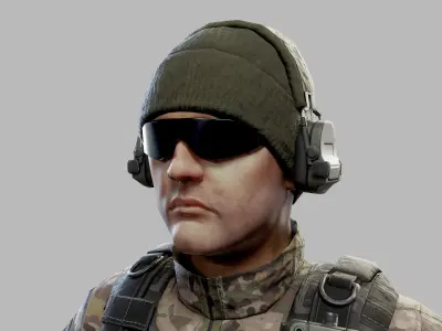 US Modern Engineer Soldier Low-poly 3D model