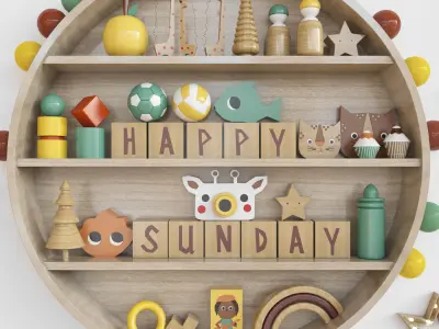 toys and funiture set 100 3D model