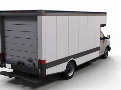 Express  box van Low-poly 3D model