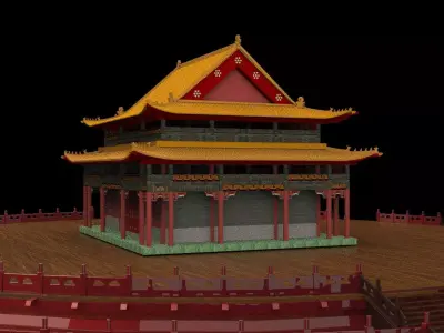 Chinese ancient house  3D model 25