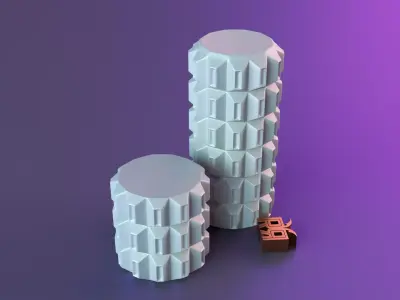 Patterned cylindrical candle 3D print model