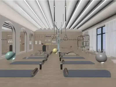 Modern Minimalist Yoga Studio 3D model
