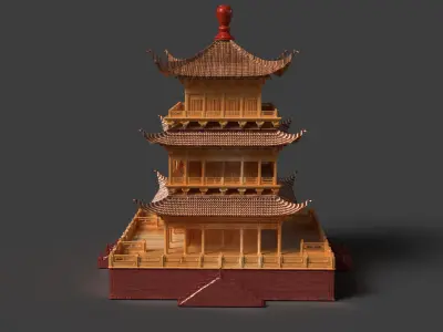 Chinese ancient house  3D model 32