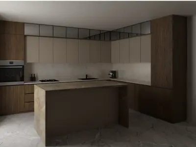 Modern Kitchen 3D model 2