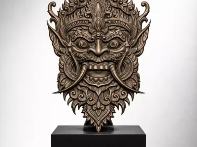 Aegisvara Mythic Guardian Mask 3D print model