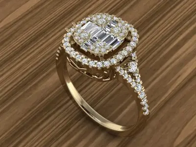 Diamond Jewelry Ring 3D print model