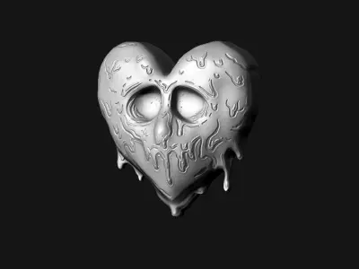 Heart Pendant 06 3D print model