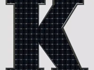 Solar Panel Letter - K 3D model