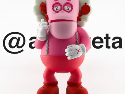 Kaws Franken Berry Textured Low-poly 3D model