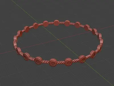 Twilight Charm Sapphire Cabochon Bracelet - 3D print ready Free 3D print model