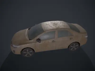 Rusty Car Low-poly 3D model