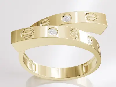 Jewelry Diamond Ring Model RG08 Free 3D print model