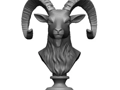 ram head bust 3D print model