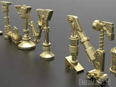 alphabet steampunk letters stl for 3d printing 3D print model