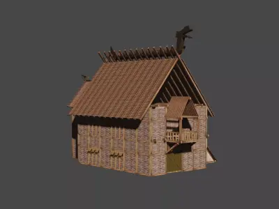 Viking Low Poly Caban Free low-poly 3D model
