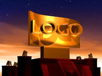 Hollywood style logo scene 3D model