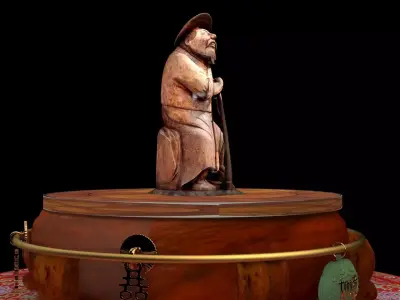 Chinese bamboo carving figure  3D model