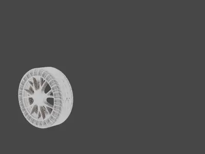 Wheel orange car 3D model