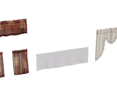 Set Of 3 Curtains 3D model