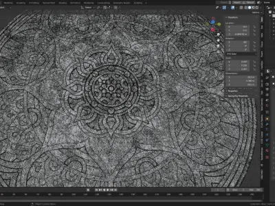 Lotus pattern base platform floor base platform 3D model