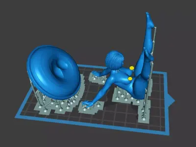 A chubby girl at the gym 3D print model