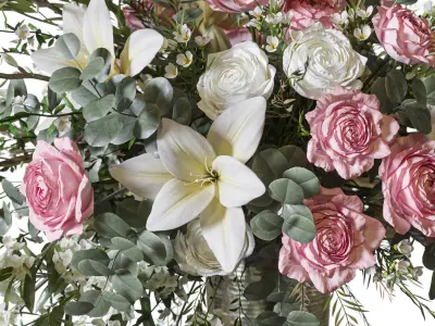 Flower Set 081 big bouquet console centerpiece 3D model