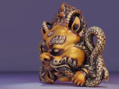 Union of the Sun and Moon sculpt high-poly 3D model