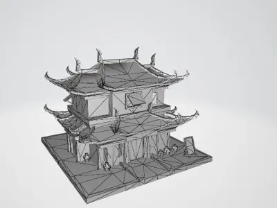 White film ancient architecture old 3D model purchase