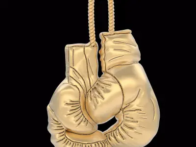 Boxing gloves pendant silver gold printable jewelry 3D model 3D print model